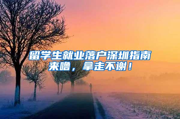 留学生就业落户深圳指南来噜，拿走不谢！