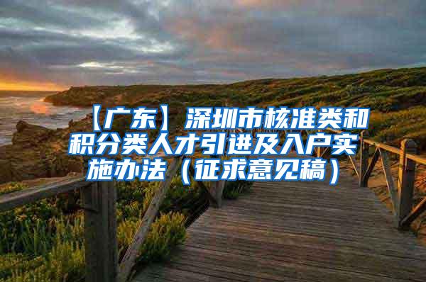 【广东】深圳市核准类和积分类人才引进及入户实施办法（征求意见稿）