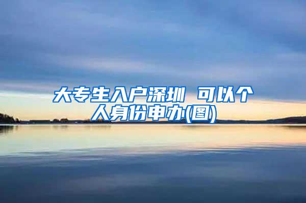 大专生入户深圳 可以个人身份申办(图)