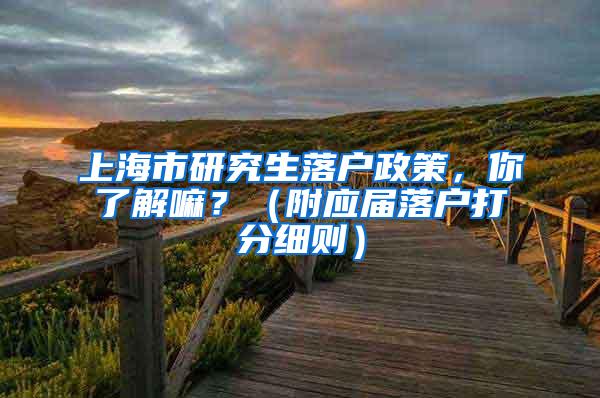 上海市研究生落户政策，你了解嘛？（附应届落户打分细则）