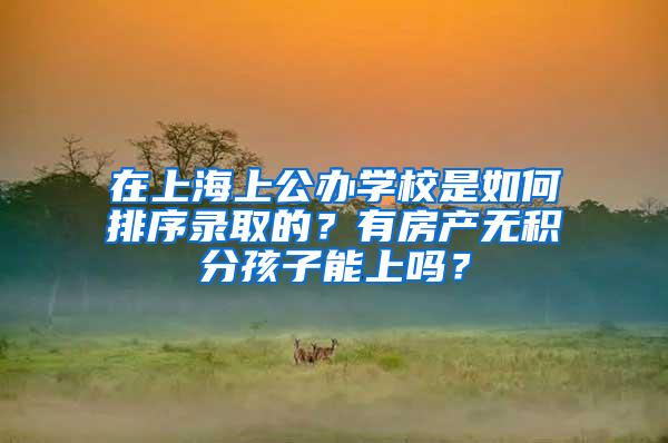 在上海上公办学校是如何排序录取的？有房产无积分孩子能上吗？