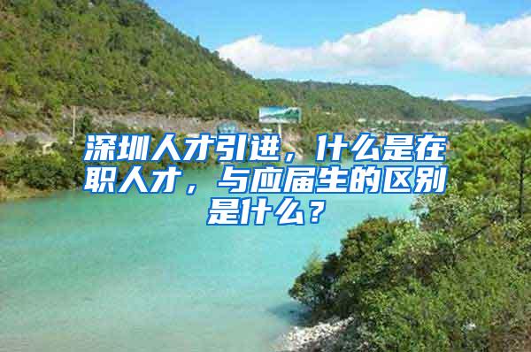 深圳人才引进，什么是在职人才，与应届生的区别是什么？