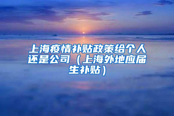 上海疫情补贴政策给个人还是公司（上海外地应届生补贴）