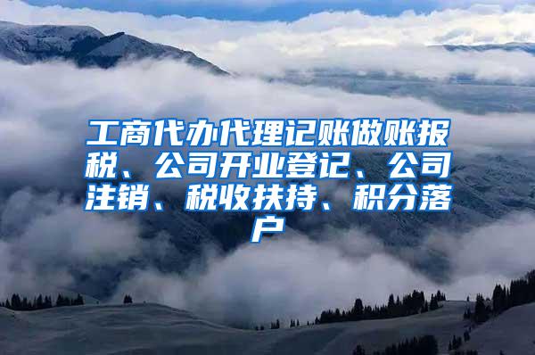 工商代办代理记账做账报税、公司开业登记、公司注销、税收扶持、积分落户