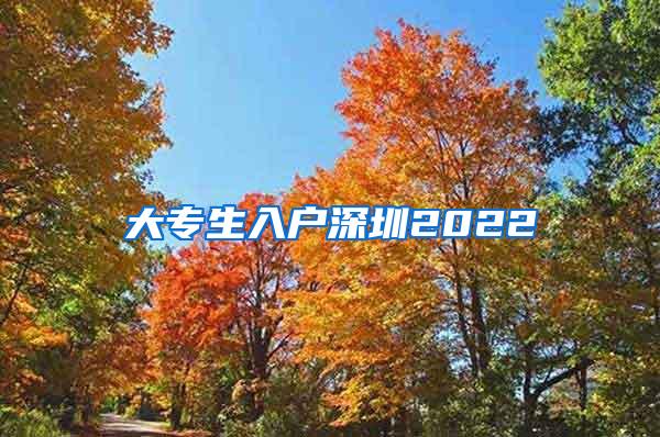 大专生入户深圳2022