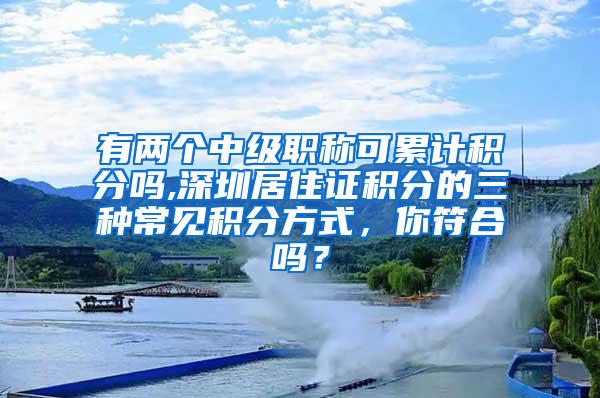 有两个中级职称可累计积分吗,深圳居住证积分的三种常见积分方式，你符合吗？