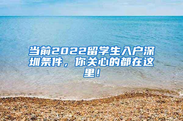 当前2022留学生入户深圳条件，你关心的都在这里！