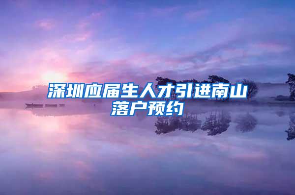 深圳应届生人才引进南山落户预约