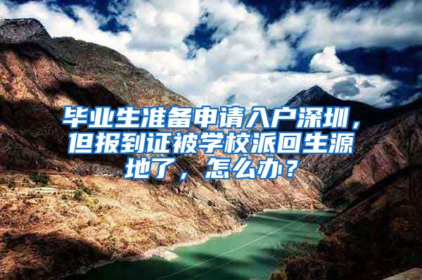 毕业生准备申请入户深圳，但报到证被学校派回生源地了，怎么办？