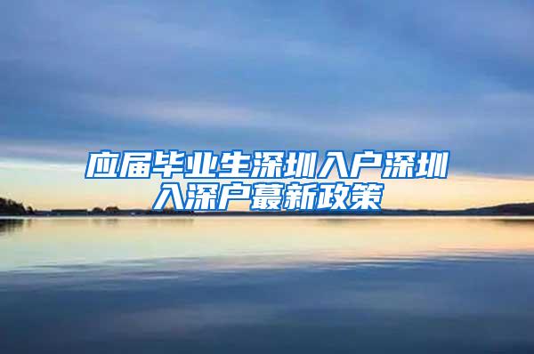 应届毕业生深圳入户深圳入深户蕞新政策