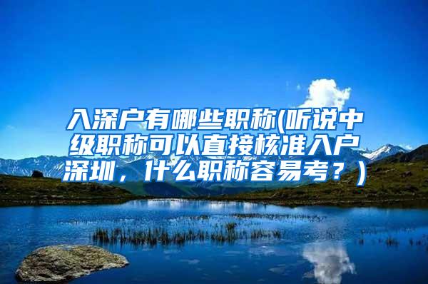 入深户有哪些职称(听说中级职称可以直接核准入户深圳，什么职称容易考？)