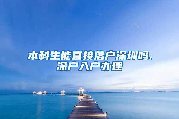 本科生能直接落户深圳吗,深户入户办理