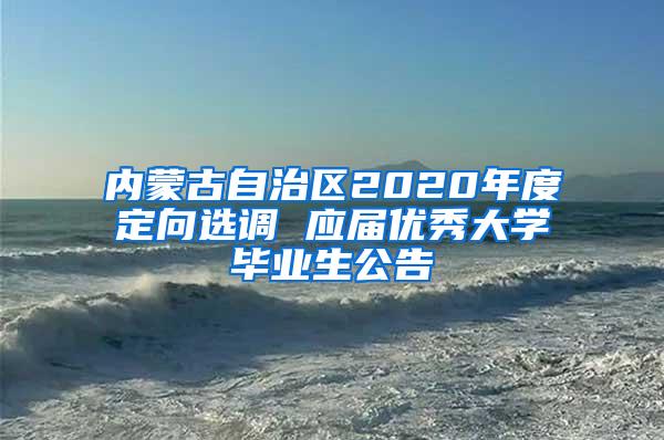 内蒙古自治区2020年度定向选调 应届优秀大学毕业生公告