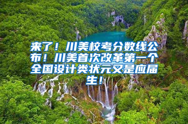 来了！川美校考分数线公布！川美首次改革第一个全国设计类状元又是应届生！