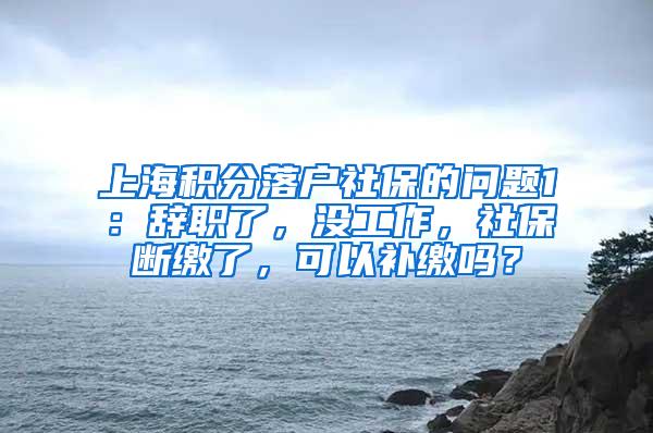 上海积分落户社保的问题1：辞职了，没工作，社保断缴了，可以补缴吗？