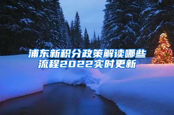 浦东新积分政策解读哪些流程2022实时更新