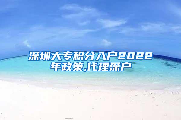 深圳大专积分入户2022年政策,代理深户