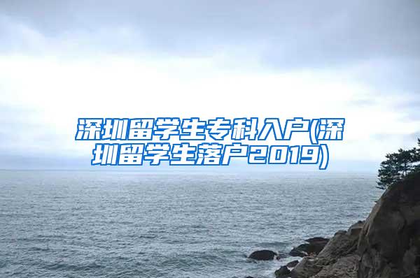 深圳留学生专科入户(深圳留学生落户2019)