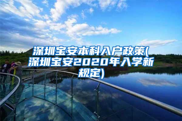 深圳宝安本科入户政策(深圳宝安2020年入学新规定)