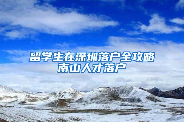 留学生在深圳落户全攻略南山人才落户