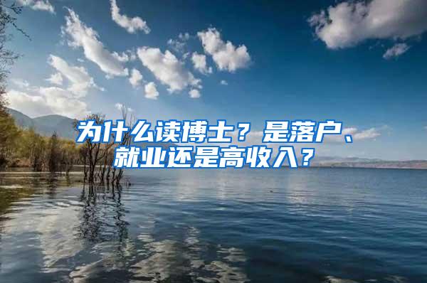 为什么读博士？是落户、就业还是高收入？