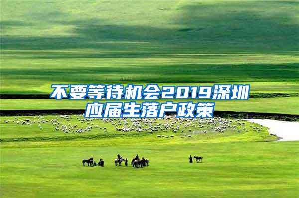 不要等待机会2019深圳应届生落户政策