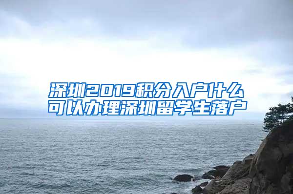 深圳2019积分入户什么可以办理深圳留学生落户