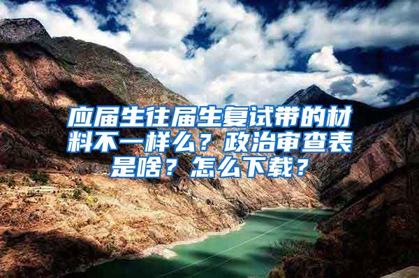 应届生往届生复试带的材料不一样么？政治审查表是啥？怎么下载？