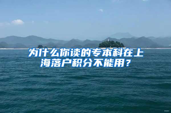 为什么你读的专本科在上海落户积分不能用？