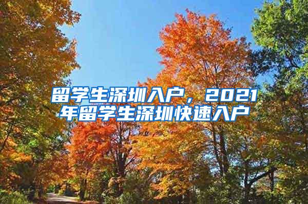 留学生深圳入户，2021年留学生深圳快速入户