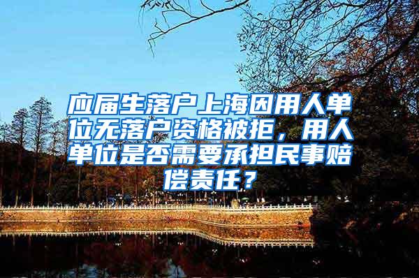 应届生落户上海因用人单位无落户资格被拒，用人单位是否需要承担民事赔偿责任？