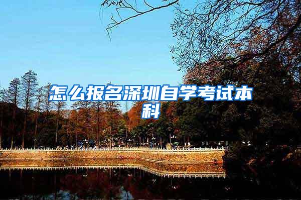 怎么报名深圳自学考试本科