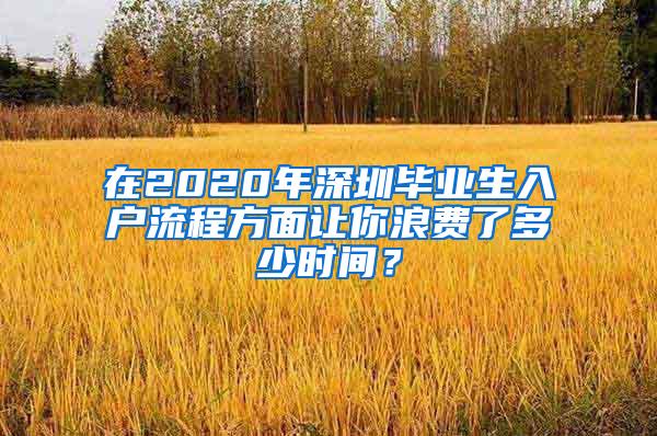 在2020年深圳毕业生入户流程方面让你浪费了多少时间？