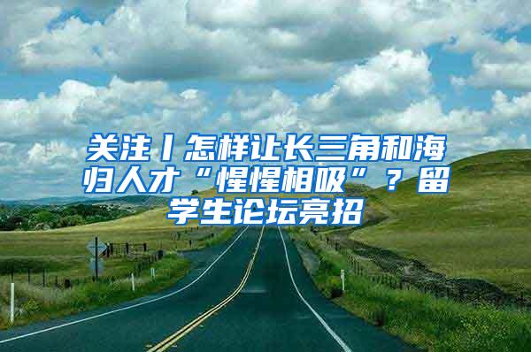 关注丨怎样让长三角和海归人才“惺惺相吸”？留学生论坛亮招