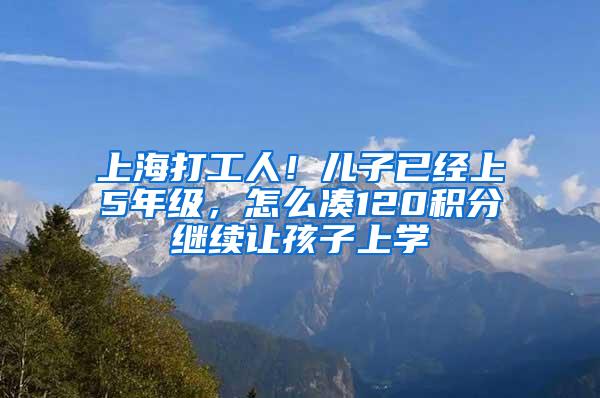 上海打工人！儿子已经上5年级，怎么凑120积分继续让孩子上学