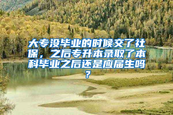 大专没毕业的时候交了社保，之后专升本录取了本科毕业之后还是应届生吗？