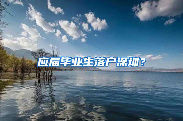 应届毕业生落户深圳？