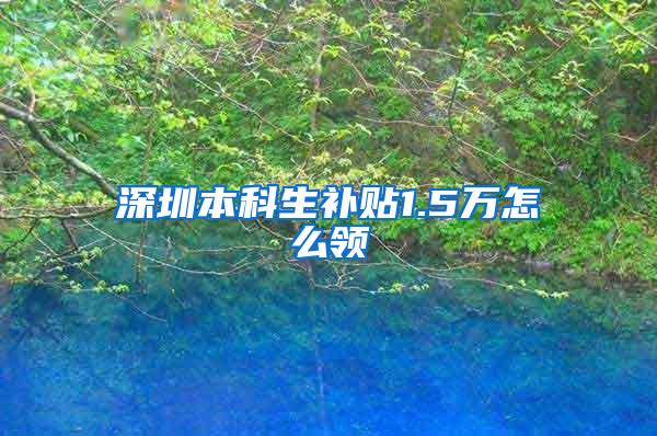 深圳本科生补贴1.5万怎么领