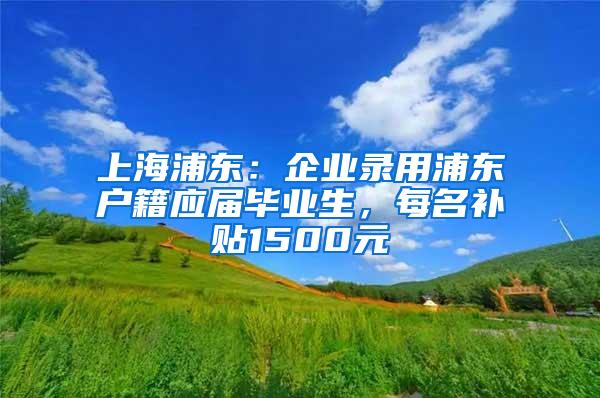 上海浦东：企业录用浦东户籍应届毕业生，每名补贴1500元