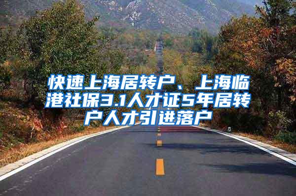 快速上海居转户、上海临港社保3.1人才证5年居转户人才引进落户