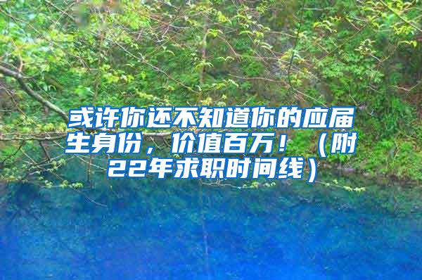 或许你还不知道你的应届生身份，价值百万！（附22年求职时间线）