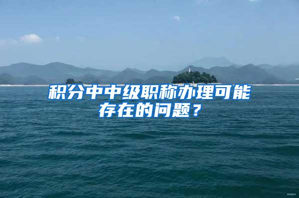 积分中中级职称办理可能存在的问题？