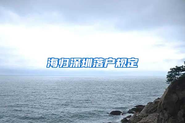 海归深圳落户规定