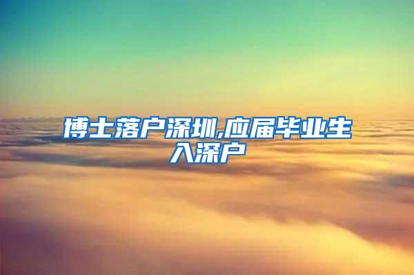 博士落户深圳,应届毕业生入深户