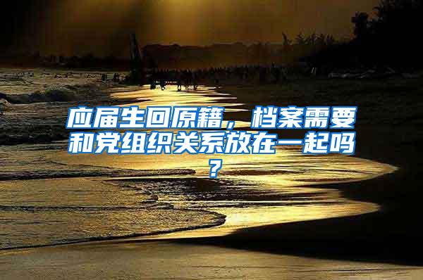 应届生回原籍，档案需要和党组织关系放在一起吗？