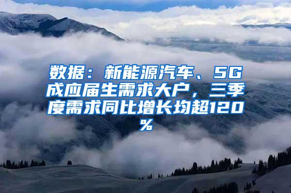 数据：新能源汽车、5G成应届生需求大户，三季度需求同比增长均超120%