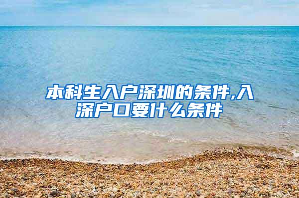 本科生入户深圳的条件,入深户口要什么条件