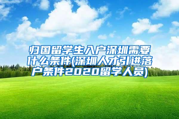 归国留学生入户深圳需要什么条件(深圳人才引进落户条件2020留学人员)