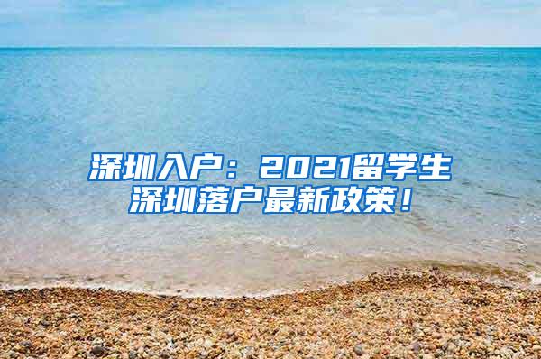 深圳入户：2021留学生深圳落户最新政策！