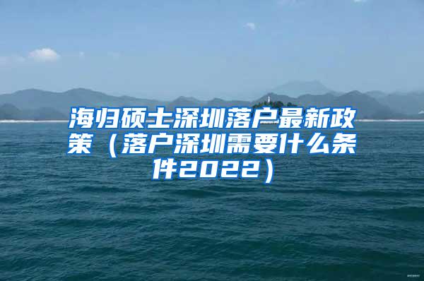 海归硕士深圳落户最新政策（落户深圳需要什么条件2022）